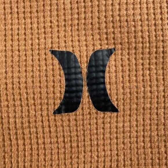 Hurley Youth Shirt Medium Brown Long Sleeve Henley Top Thermal Waffle Knit - Picture 6 of 8